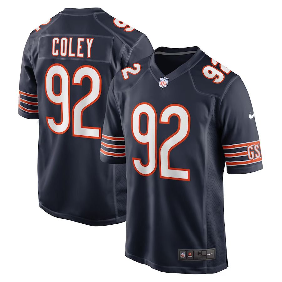 Men Chicago Bears 92 Trevon Coley Nike Navy Game Player NFL Jersey